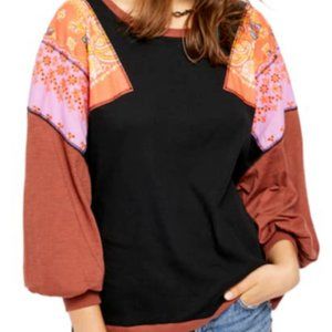 Free People We the Free Patchwork Feelin It Top XS